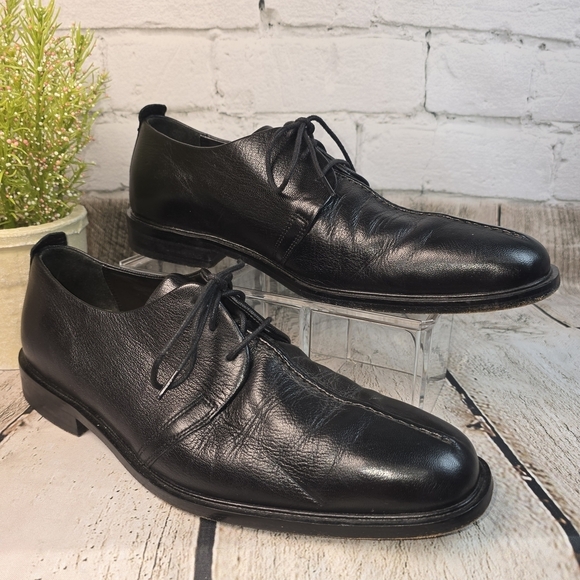 COLE HAAN BECKETT DERBY OXFORD SHOES LEATHER LACE UP MENS BLACK SIZE 9M main image 9